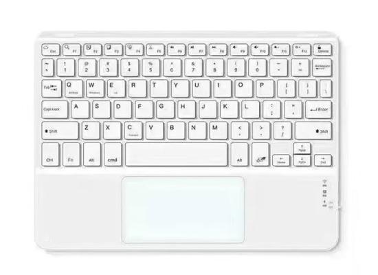 Wireless Bluetooth Keyboard, Ultra Slim Rechargeable Portable Cordless Keyboard with Touchpad 10 Inch Wireless Keyboard for iOS, Android, Windows, iPad, iPhone, Samsung (White)
